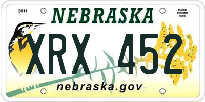 NE license plate XRX452
