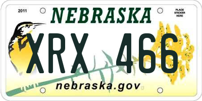 NE license plate XRX466