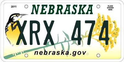 NE license plate XRX474