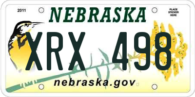 NE license plate XRX498