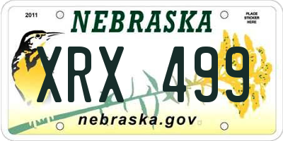 NE license plate XRX499