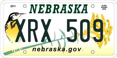 NE license plate XRX509