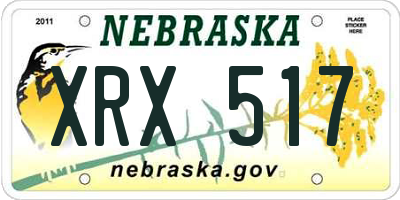NE license plate XRX517