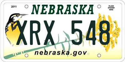 NE license plate XRX548