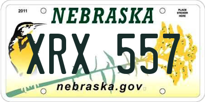 NE license plate XRX557
