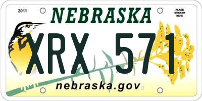 NE license plate XRX571