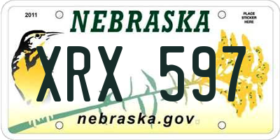 NE license plate XRX597