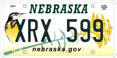 NE license plate XRX599