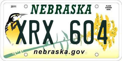 NE license plate XRX604