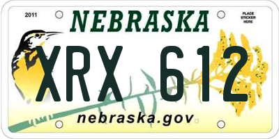 NE license plate XRX612