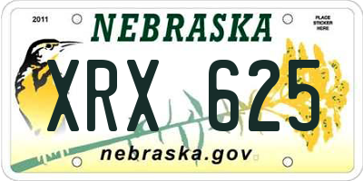 NE license plate XRX625