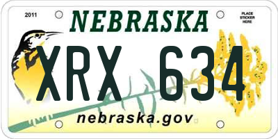 NE license plate XRX634