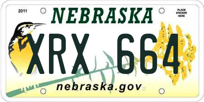 NE license plate XRX664