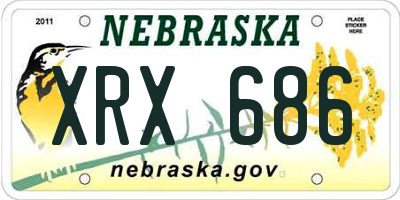 NE license plate XRX686