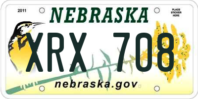 NE license plate XRX708