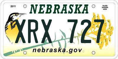NE license plate XRX727