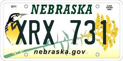 NE license plate XRX731