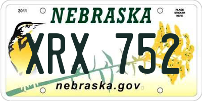 NE license plate XRX752