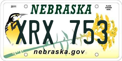 NE license plate XRX753
