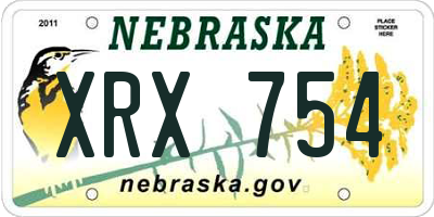 NE license plate XRX754