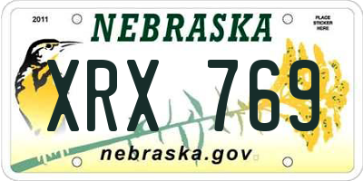 NE license plate XRX769