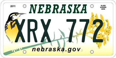 NE license plate XRX772
