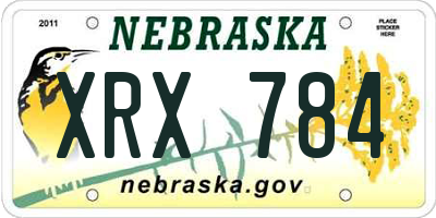 NE license plate XRX784