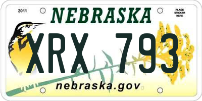 NE license plate XRX793