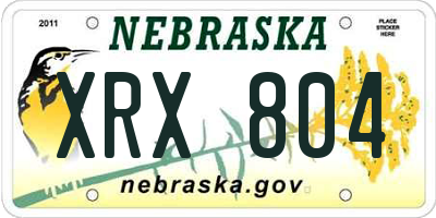 NE license plate XRX804