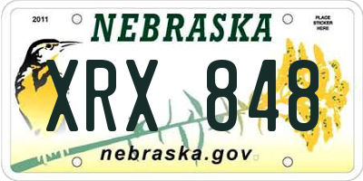 NE license plate XRX848