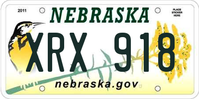 NE license plate XRX918
