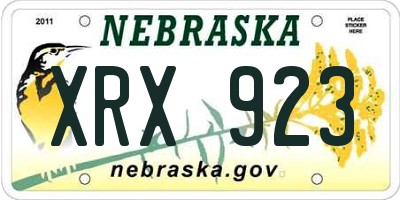 NE license plate XRX923