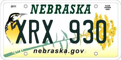 NE license plate XRX930