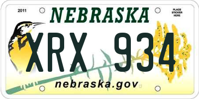 NE license plate XRX934