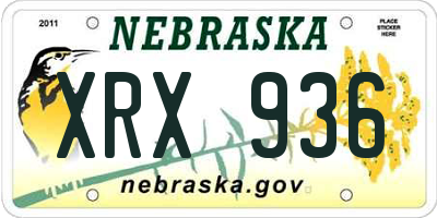 NE license plate XRX936
