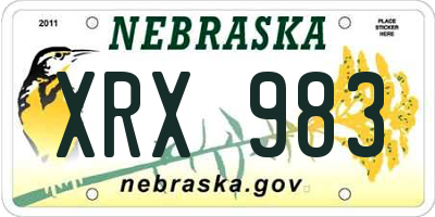 NE license plate XRX983
