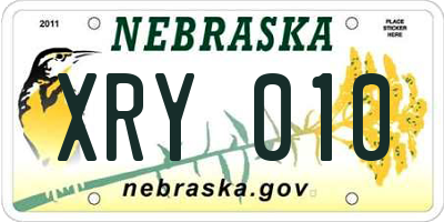 NE license plate XRY010