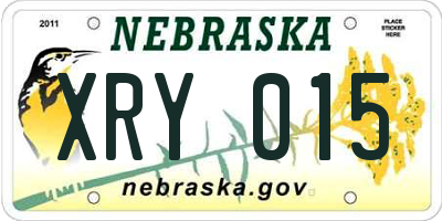 NE license plate XRY015