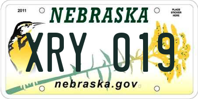 NE license plate XRY019