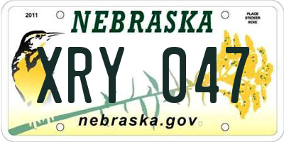 NE license plate XRY047