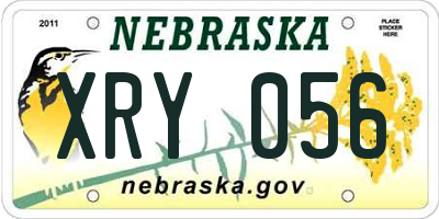 NE license plate XRY056