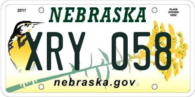 NE license plate XRY058