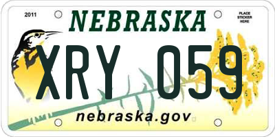 NE license plate XRY059