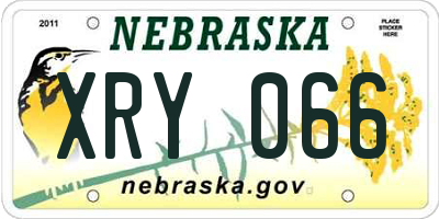 NE license plate XRY066