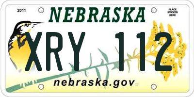 NE license plate XRY112