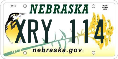 NE license plate XRY114