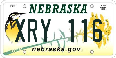 NE license plate XRY116