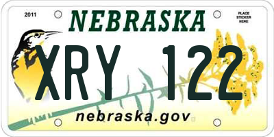 NE license plate XRY122