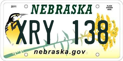 NE license plate XRY138