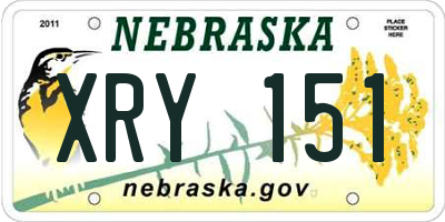 NE license plate XRY151